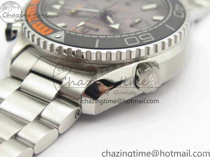 0218 Planet Ocean Master Chrono SS OM 1:1 Best Edition Gray Dial On SS Bracelet A9900 V Efficient 8116